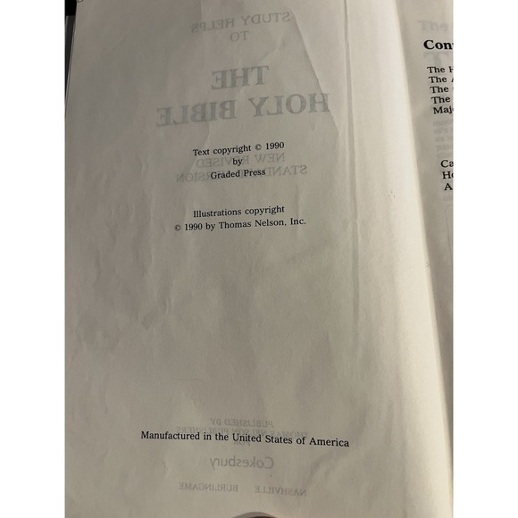 New Revised Standard Version HOLY BIBLE 1990 Blue Hardcover United Methodist - Picture 5 of 7